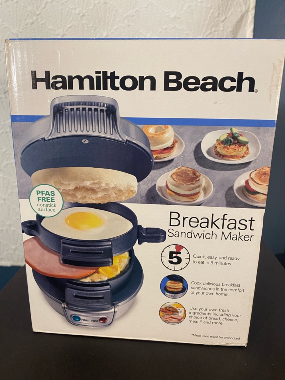 Hamilton Beach Navy Blue Breakfast Sandwich Maker